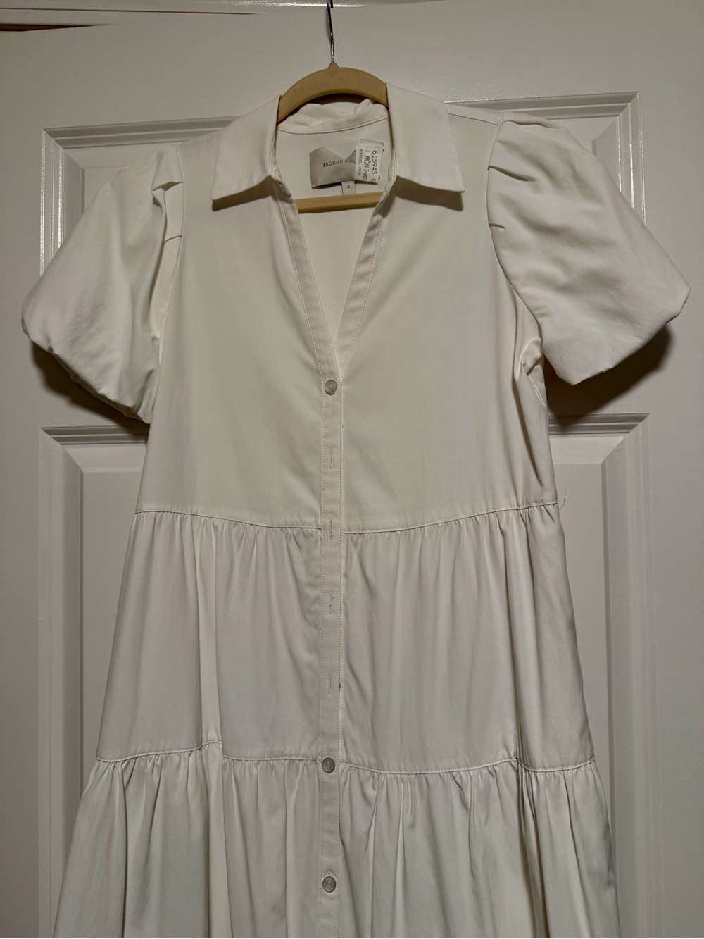 Brochu Walker White Tiered Button-Front - Picture 4 of 4